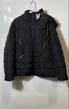 Load image into Gallery viewer, Karl Lagerfeld Womens Black Long Sleeve Hooded Full-Zip Puffer Jacket Size XL
