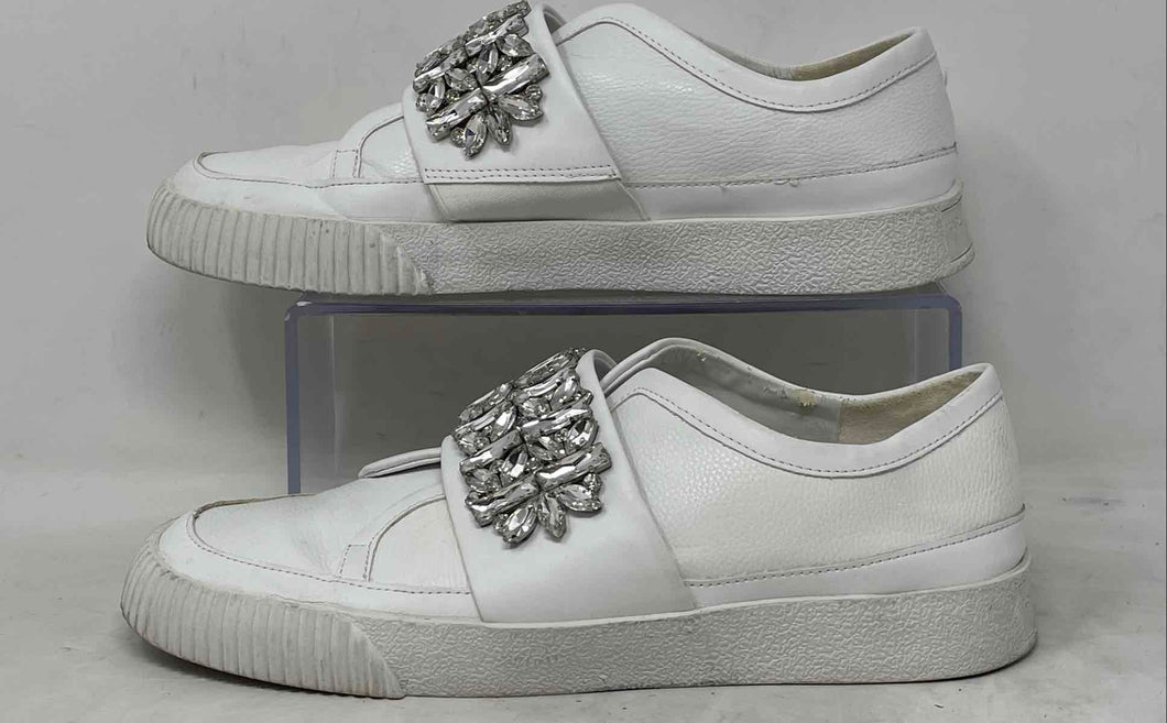 Authentic Karl Lagerfeld Womens Jules White Sneakers Shoes Size 9.5M Damaged