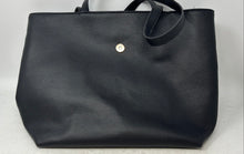 Load image into Gallery viewer, Anne Klein Womens Black Pebbled Leather Double Handle Shoulder Tote Bag

