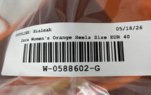 Load image into Gallery viewer, Zara Womens Orange Open Toe Adjustable Ankle Strap Heels Size EUR 40
