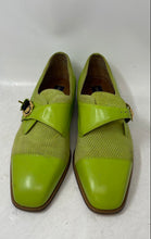 Load image into Gallery viewer, Giorgio Brutini Mens Green Leather Perforated Monk Strap Dress Shoes Size 11M
