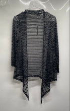Load image into Gallery viewer, Travelers Collection By Chico's Womens Black Silver Cardigan Sweater Sz 1 W/Tags
