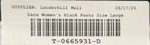 Load image into Gallery viewer, Zara Womens Black Flat Front Pockets Straight Leg Trouser Pants Size Large
