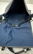 Load image into Gallery viewer, Cole Haan Mens Black Leather Inner Pocket Magnetic Medium Travel Briefcase
