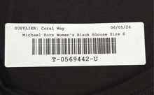 Load image into Gallery viewer, Michael Kors Womens Black Sequin Short Sleeve Pullover Blouse Top Size S
