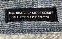 Load image into Gallery viewer, Hollister Womens Blue Denim High-Rise Crop Super Skinny Leg Jeans Sz 1R W25-26L
