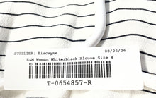 Load image into Gallery viewer, H&amp;M Womens White Black Striped Short Sleeve Crew Neck Blouse Top Size 4
