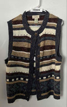 Load image into Gallery viewer, St John's Bay Womens Multicolor Printed Sleeveless Cardigan Sweater Size XL
