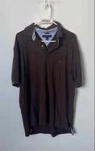 Load image into Gallery viewer, Tommy Hilfiger Mens Brown Short Sleeve Collared Hi-Low Hem Polo Shirt Size L
