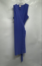 Load image into Gallery viewer, Anne Klein Womens Purple V-Neck Sleeveless Draped Side Tie Wrap Dress Size M
