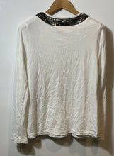 Load image into Gallery viewer, Authentic Tory Burch Womens White Cotton Long Sleeve V-Neck T-Shirt Size S
