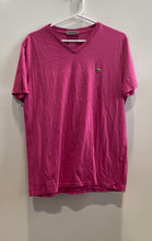 Load image into Gallery viewer, Lacoste Womens Pink Cotton V-Neck Short Sleeve Regular Fit Pullover T-Shirt Sz L
