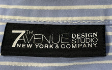 Load image into Gallery viewer, New York &amp; Company 7th Avenue Design Studio Womens Blue White Button-Up Shirt S
