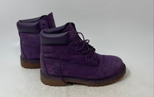 Load image into Gallery viewer, Timberland Girls Premium 6" A14T3 Purple Leather Round Toe Ankle Boots Size 4.5

