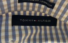 Load image into Gallery viewer, Tommy Hilfiger Mens Blue Check Print Regular Fit Stretch Dress Shirt Size Large
