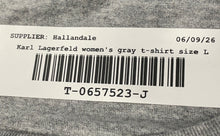 Load image into Gallery viewer, Karl Lagerfeld Womens Gray Cotton Short Sleeve Crew Neck Pullover T-Shirt Size S
