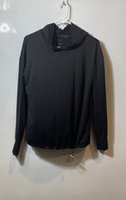 Load image into Gallery viewer, Nine West Active Womens Black Long Sleeve Cinched Waist Hooded T-Shirt Size S
