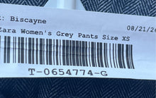 Load image into Gallery viewer, Zara Womens Gray Striped Flat Front High Rise Straight Leg Dress Pants Size XS
