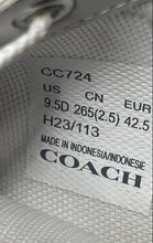 Load image into Gallery viewer, Coach Mens Clip Low Top CC724 White Leather Lace-Up Sneakers Shoes Size 9.5D

