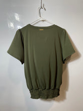 Load image into Gallery viewer, Michael Kors Womens Green Short Sleeve Blouse Top Size Medium
