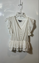 Load image into Gallery viewer, Express Womens White Flutter Sleeve V-Neck Blouse Top Size XXS
