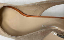 Load image into Gallery viewer, Castell Womens Beige Suede Peep Toe Wedge Heel Espadrille Sandals Size EUR 36
