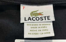 Load image into Gallery viewer, Lacoste Youth Black Embroidered Logo Spread Collar Short Sleeve Polo Shirt Sz 7
