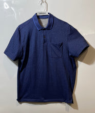 Load image into Gallery viewer, Van Heusen Mens Blue Printed Classic Fit Collared Short Sleeve Polo Shirt Size M
