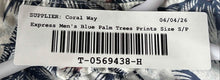 Load image into Gallery viewer, Express Mens Blue Palm Trees Prints Soft Wash Slim Fit Button-Up Shirt Size S/P
