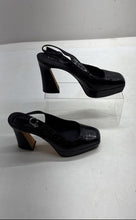 Load image into Gallery viewer, Katy Perry Womens Black Square Toe Adjustable Strap Slingback Heels Size 6.5 M
