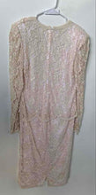 Load image into Gallery viewer, Judith Ann Womens Pink Long Sleeve Back Zip Sheath Dress Size Medium
