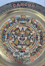 Load image into Gallery viewer, Cancun Mexican Mayan Aztec Brass Enamel Calendar Collectible Wall Hanging Plate
