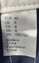 Load image into Gallery viewer, Divided By H&amp;M Womens Blue White Pinstripe Flat Front Wide-Leg Dress Pants Sz 8
