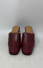 Load image into Gallery viewer, Nicole Womens Tradition 2 Burgundy Leather Square Toe Block Mule Heels Size 7 M
