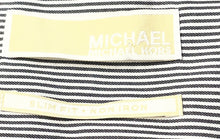 Load image into Gallery viewer, Michael Kors Mens White Black Striped Print Long Sleeve Dress Shirt Size 17
