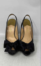 Load image into Gallery viewer, Cole Haan Womens Black Bow Peep Toe High Stiletto Slingback Heels Size 7B
