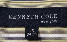 Load image into Gallery viewer, Kenneth Cole Mens Multicolor Striped Pockets Long Sleeve Dress Shirt Size 16
