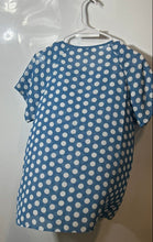 Load image into Gallery viewer, Michael Kors Womens Blue Polka Dot Print Short Sleeve Blouse Top Size M
