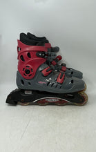 Load image into Gallery viewer, Quest Mens Forward Gray Red Leather Adjustable Inline Roller Skates Size 11
