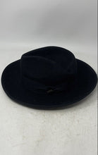 Load image into Gallery viewer, Scala Classico Mens Black Zoot Wide Round Brim Fedora Hat Size Medium
