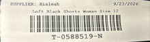 Load image into Gallery viewer, Ann Taylor Loft Womens Black Flat Front Pockets Regular Fit Chino Shorts Size 12

