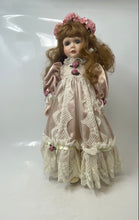 Load image into Gallery viewer, Seymour Mann Porcelain Theresa C3198 Communion Pink Dress Floral 18 Inch Doll
