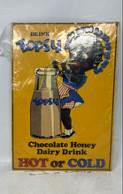 Load image into Gallery viewer, Desperate Sign Co. Topsy Chocolate Honey Dairy Drink Hot Or Cold Metal Tin Sign
