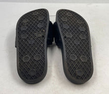 Load image into Gallery viewer, Authentic Moschino Supply Co. Womens Black Open Toe Flat Slide Sandals Sz 8 Worn
