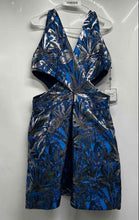Load image into Gallery viewer, Laundry By Shelli Segal Womens Blue Silver Floral Fit &amp; Flare Dress 14 With Tag
