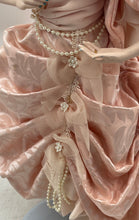 Load image into Gallery viewer, Blonde Hair Blue Eyes Decorative Porcelain Doll In Pink Maxi Dress w/ Stand
