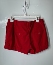 Load image into Gallery viewer, Forever 21 Womens Red Flat Front Slash Pocket Mid Rise Chino Shorts Size M
