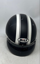 Load image into Gallery viewer, Bilt Unisex White Black Striped Adjustable Open Face Motorcycle Helmet Size XS
