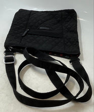 Load image into Gallery viewer, Vera Bradley Womens Black Quilted Zipper Adjustable Strap Crossbody Purse
