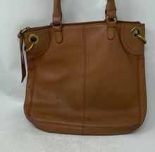 Load image into Gallery viewer, Fossil Womens Brown Charm Outer Inner Pockets Double Handle Shoulder Bag
